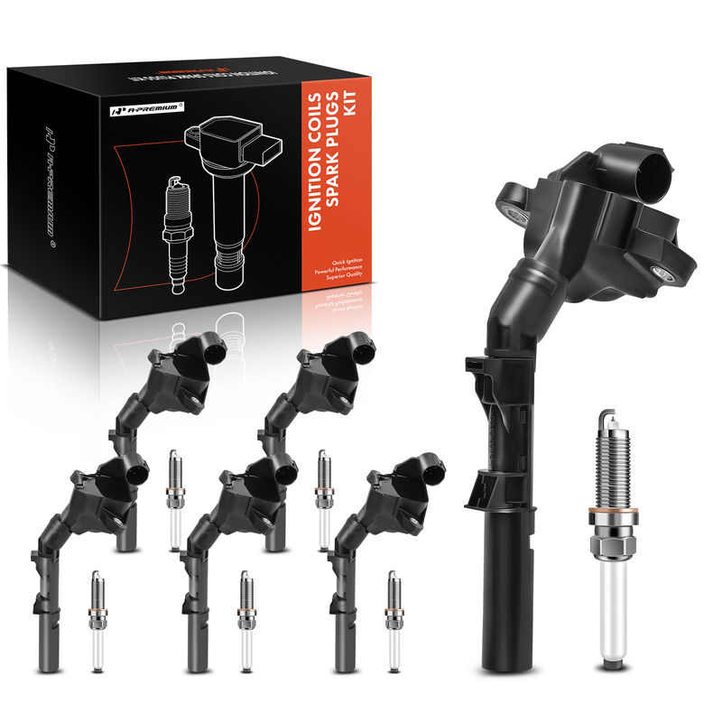 6x Black Ignition Coil & IRIDIUM Spark Plug Kits for Mercedes-Benz C43 GLC43 AMG