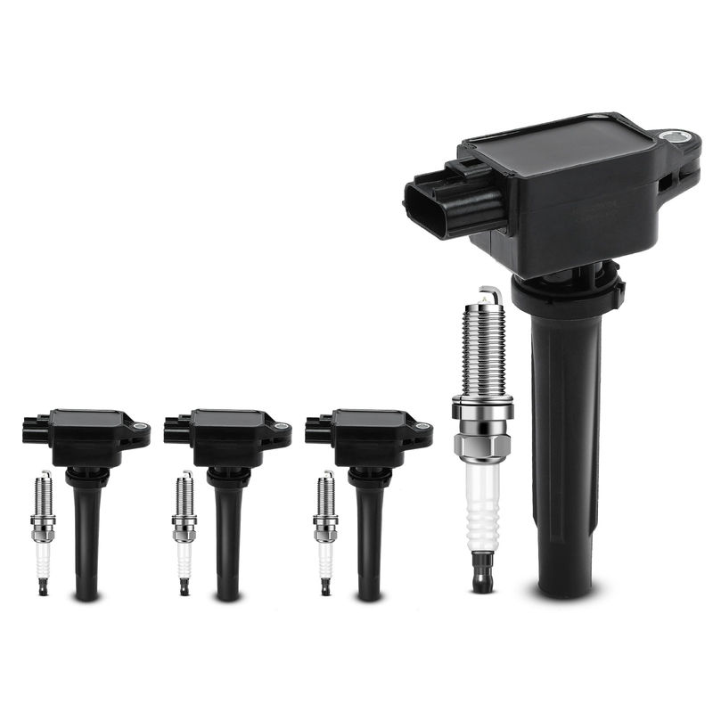 4x Black Ignition Coil & IRIDIUM Spark Plug Kits for Toyota Yaris Yaris iA Scion
