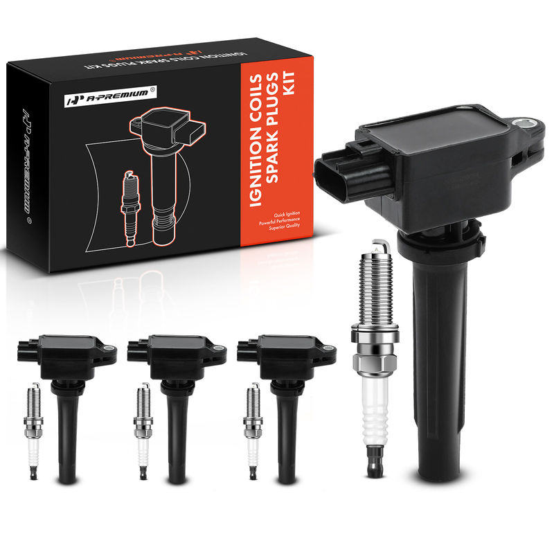 4x Black Ignition Coil & IRIDIUM Spark Plug Kits for Toyota Yaris Yaris iA Scion