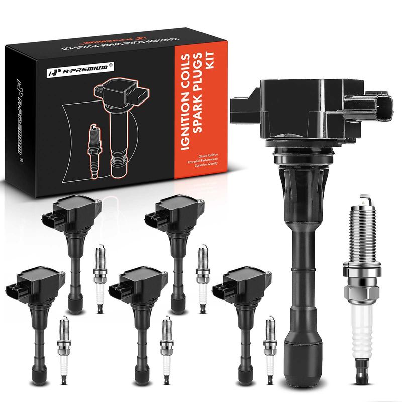 6x Black Ignition Coil & IRIDIUM Spark Plug Kits for INFINITI EX35 FX35 Nissan