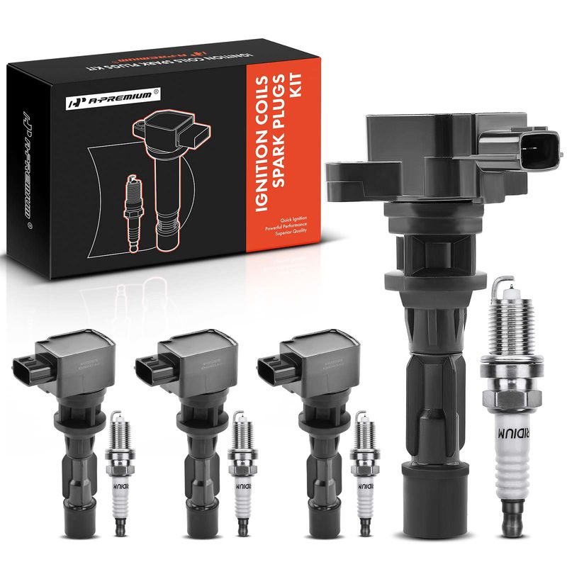 4x Black Ignition Coil & IRIDIUM Spark Plug Kits for Mazda 5 2008-2010 2012-2015