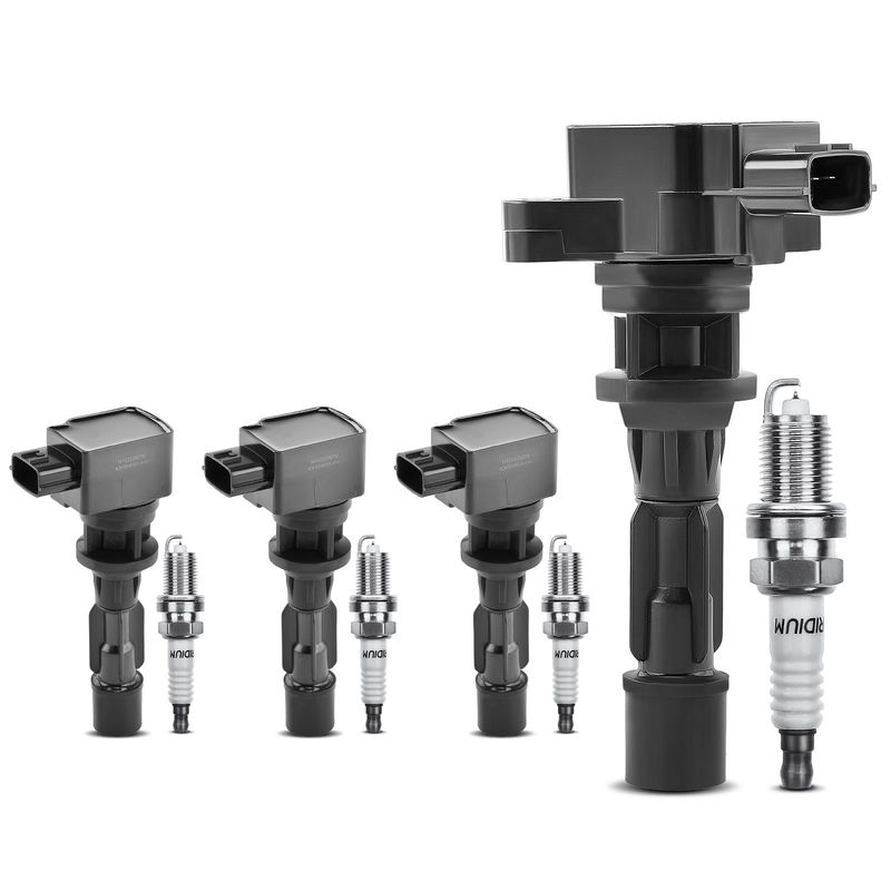 4x Black Ignition Coil & IRIDIUM Spark Plug Kits for Mazda 5 2008-2010 2012-2015