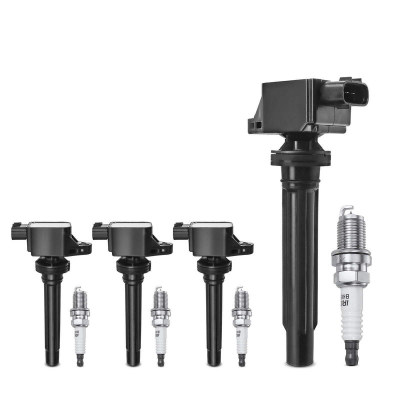 4x Black Ignition Coil & IRIDIUM Spark Plug Kits for Suzuki SX4 07-09 L4 2.0L
