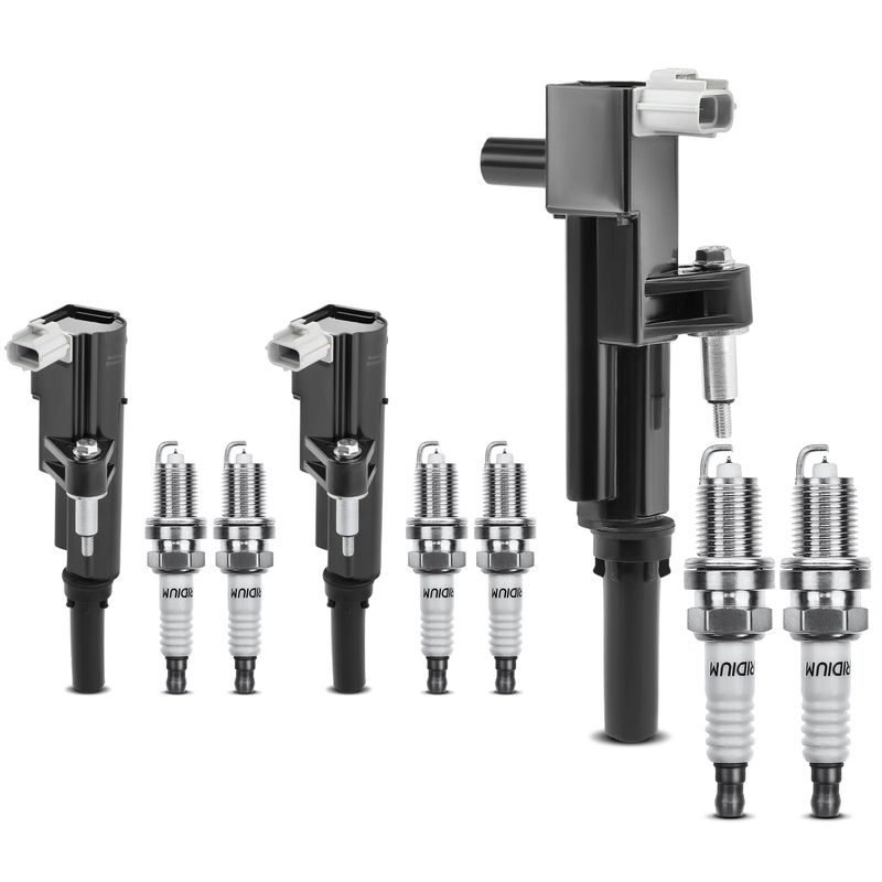 3x Black Ignition Coil & 6x IRIDIUM Spark Plug Kits for Dodge Dakota Jeep Ram