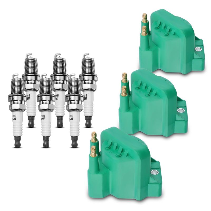 3x Green Ignition Coil & IRIDIUM Spark Plug Kits for Buick Allure 05-08 Chevy