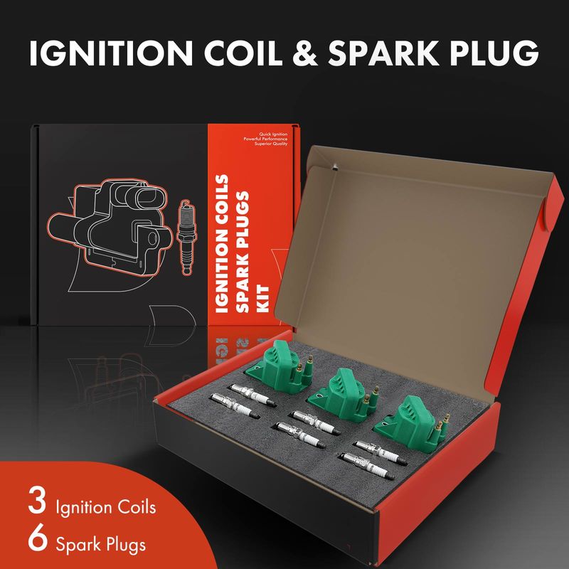 3x Green Ignition Coil & IRIDIUM Spark Plug Kits for Buick Allure 05-08 Chevy