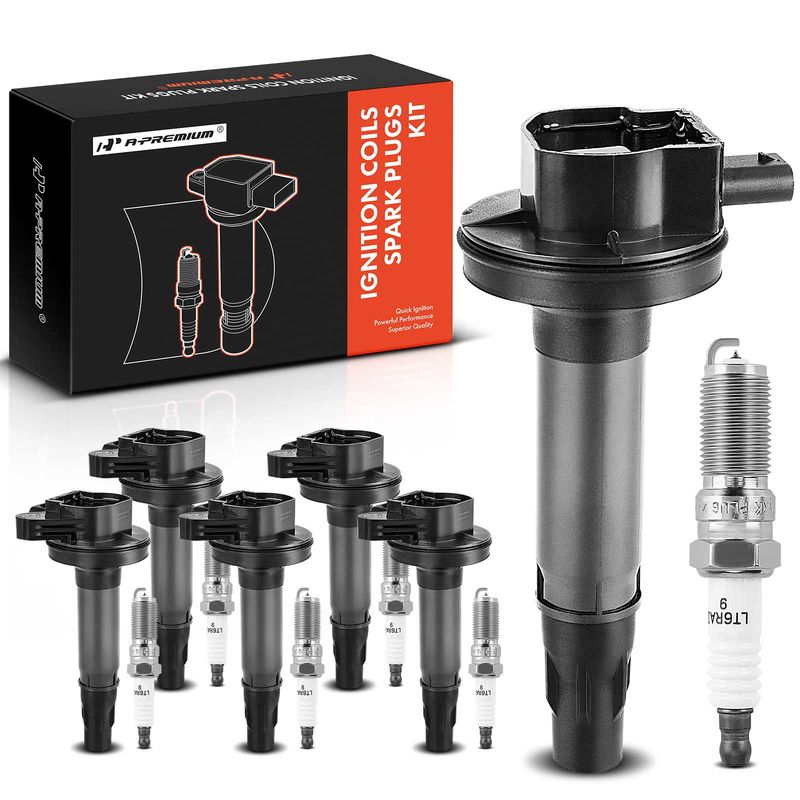 6x Black Ignition Coil & IRIDIUM Spark Plug Kits for Ford F-150 Explorer Lincoln