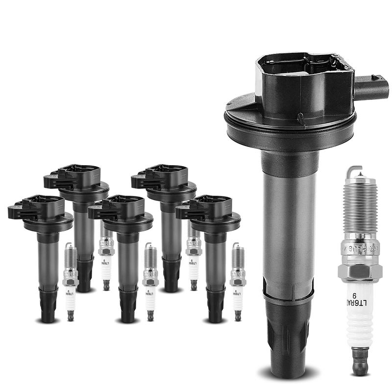 6x Black Ignition Coil & IRIDIUM Spark Plug Kits for Ford F-150 Explorer Lincoln
