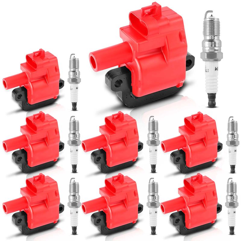 8x Red Ignition Coil & IRIDIUM Spark Plug Kits for Cadillac CTS Chevy Pontiac