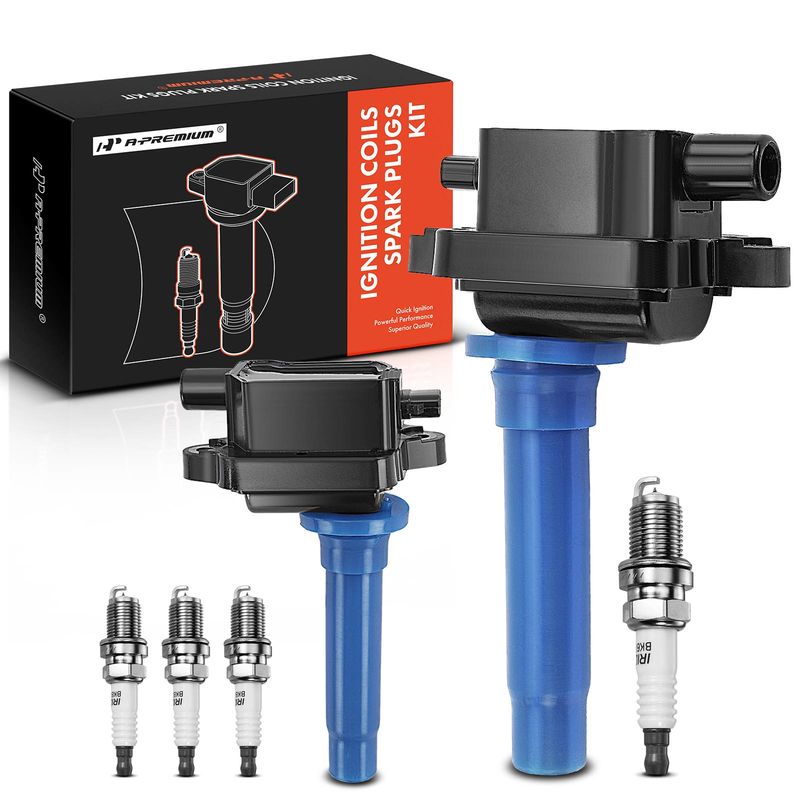 2x Black Ignition Coil & 4x IRIDIUM Spark Plug Kits for Kia Sportage 95-02 2.0L