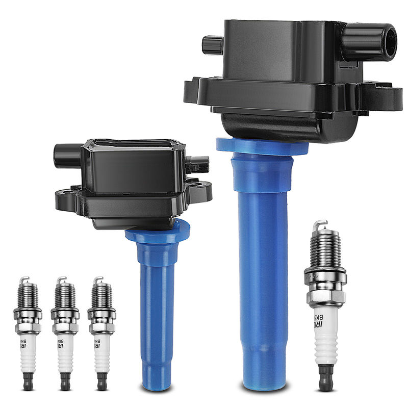 2x Black Ignition Coil & 4x IRIDIUM Spark Plug Kits for Kia Sportage 95-02 2.0L