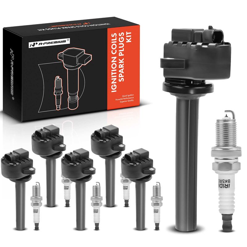 6x Black Ignition Coil & IRIDIUM Spark Plug Kits for Honda Passport Isuzu Axiom