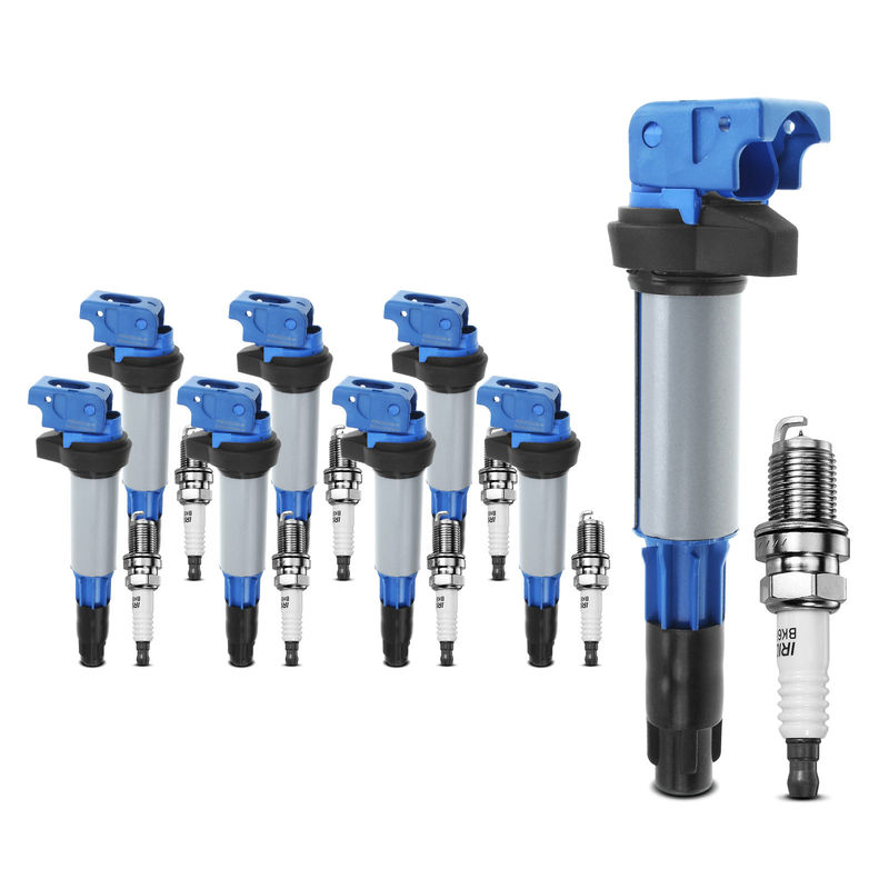 8x Blue Ignition Coil & IRIDIUM Spark Plug Kits for BMW E60 E63 E64 E65 E66 545i