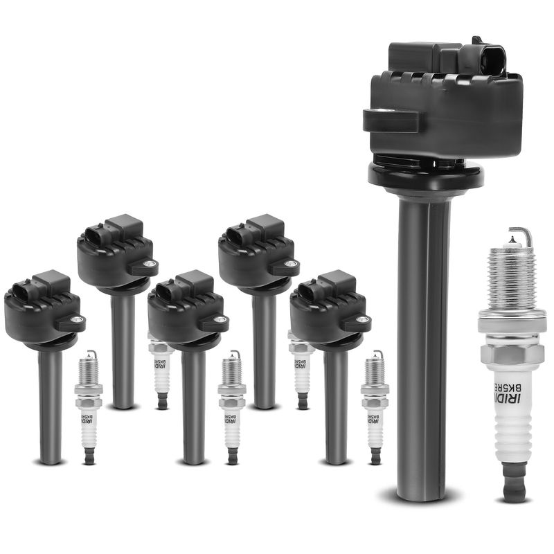 6x Black Ignition Coil & IRIDIUM Spark Plug Kits for Honda Passport Isuzu Axiom