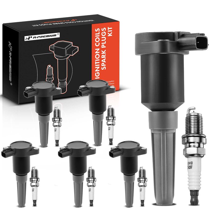 6x Black Ignition Coil & IRIDIUM Spark Plug Kits for Jaguar XJ6 XJR 95-97 4.0L