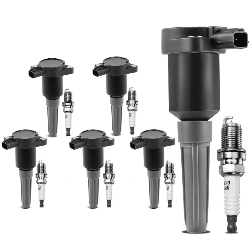 6x Black Ignition Coil & IRIDIUM Spark Plug Kits for Jaguar XJ6 XJR 95-97 4.0L
