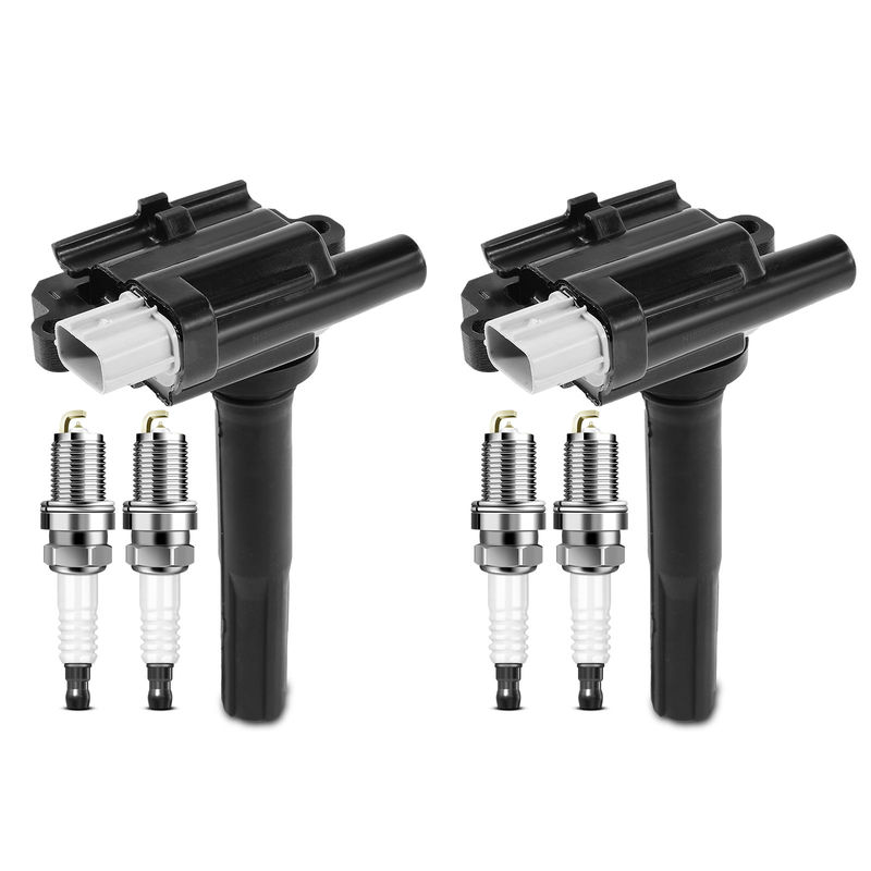 2x Black Ignition Coil & 4x IRIDIUM Spark Plug Kits for Chevy Metro Tracker Suzuki