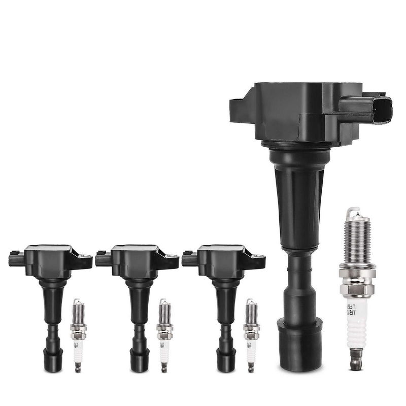 4x Black Ignition Coil & IRIDIUM Spark Plug Kits for Mazda 2 2011 13-14 L4 1.5L