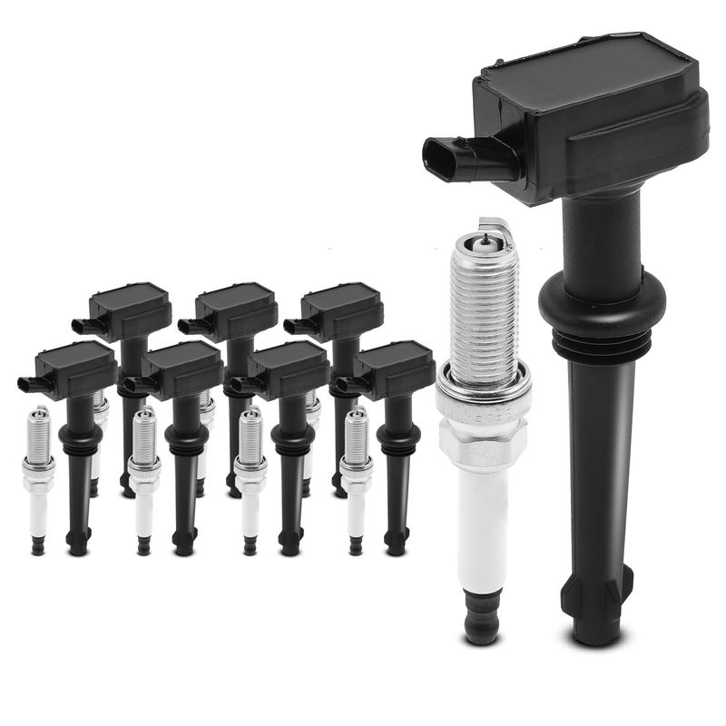8x Black Ignition Coil & IRIDIUM Spark Plug Kits for Land Rover Range Rover