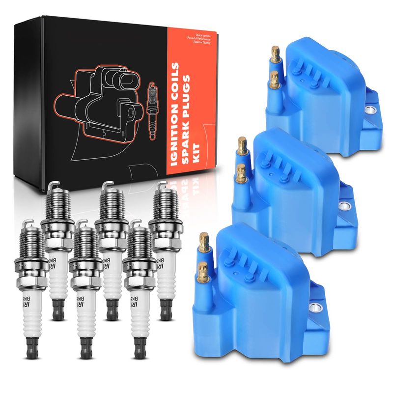 3x Blue Ignition Coil & IRIDIUM Spark Plug Kits for Buick Allure 2005-2008 Chevy