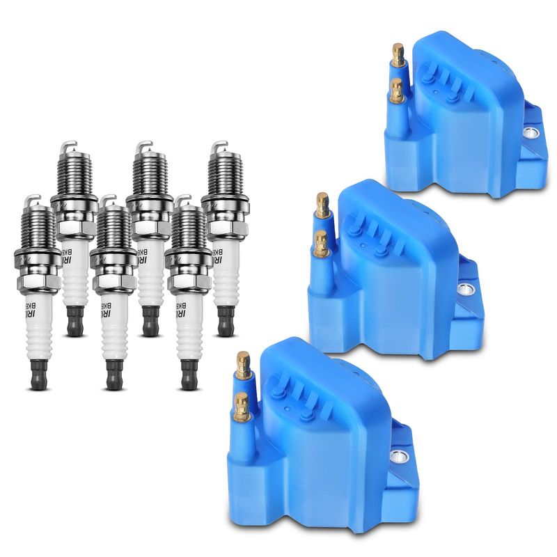 3x Blue Ignition Coil & IRIDIUM Spark Plug Kits for Buick Allure 2005-2008 Chevy