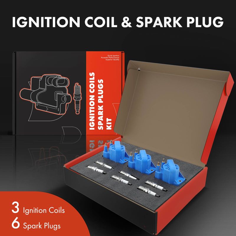 3x Blue Ignition Coil & IRIDIUM Spark Plug Kits for Buick Allure 2005-2008 Chevy
