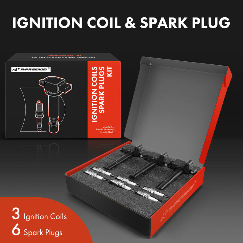3x Black Ignition Coil & 6x IRIDIUM Spark Plug Kits for Toyota Camry 96-01 3.0L