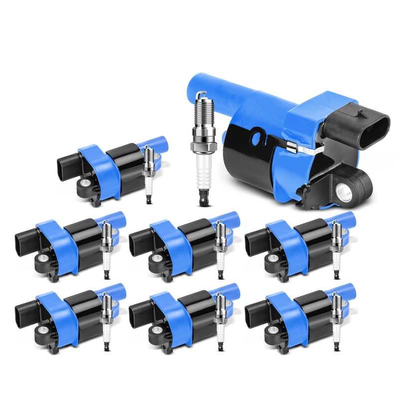 8x Bule Ignition Coil & IRIDIUM Spark Plug Kits for GMC Sierra 1500 Buick