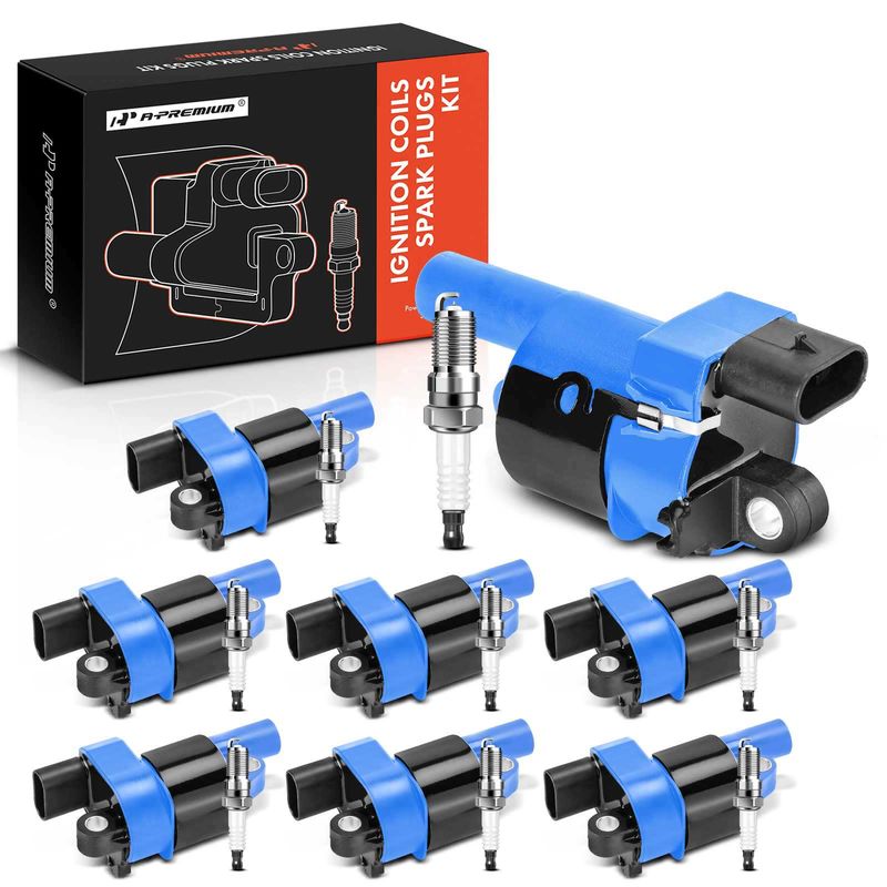 8x Bule Ignition Coil & IRIDIUM Spark Plug Kits for GMC Sierra 1500 Buick