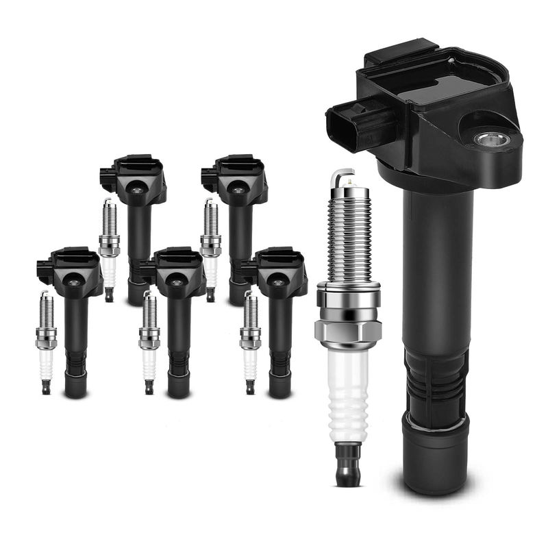 6x Black Ignition Coil & IRIDIUM Spark Plug Kits for Honda Accord Crosstour Acura