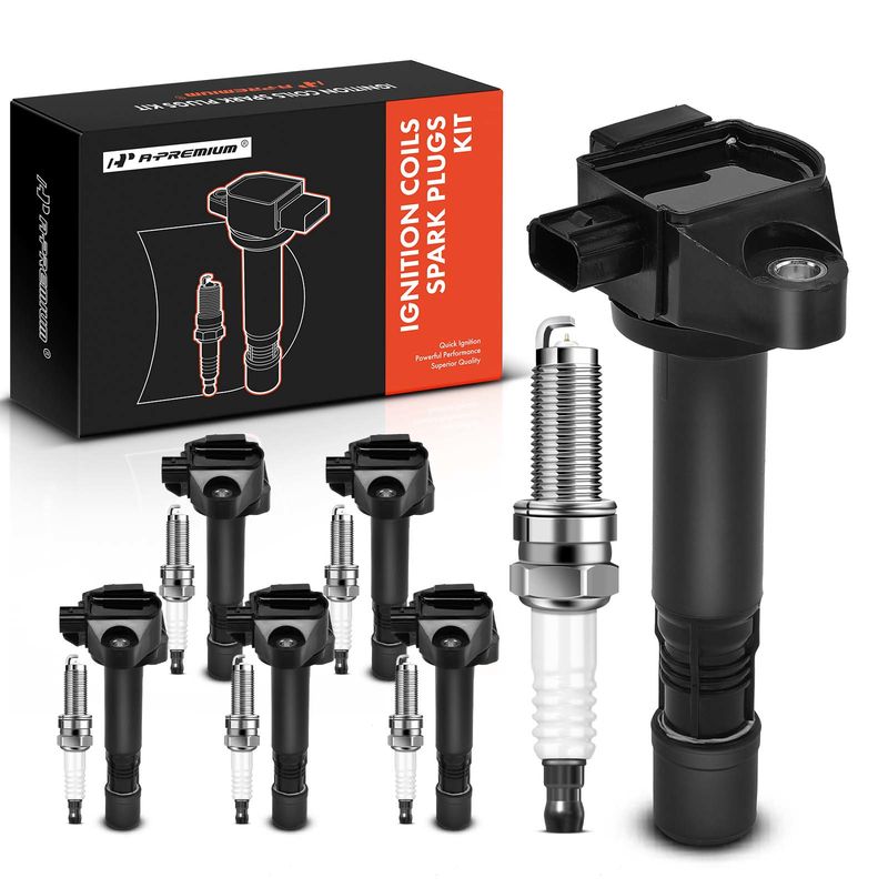 6x Black Ignition Coil & IRIDIUM Spark Plug Kits for Honda Accord Crosstour Acura