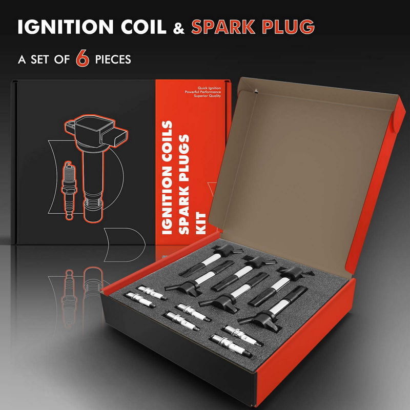 6x Black Ignition Coil & IRIDIUM Spark Plug Kits for Suzuki Verona 2006 L6 2.5L