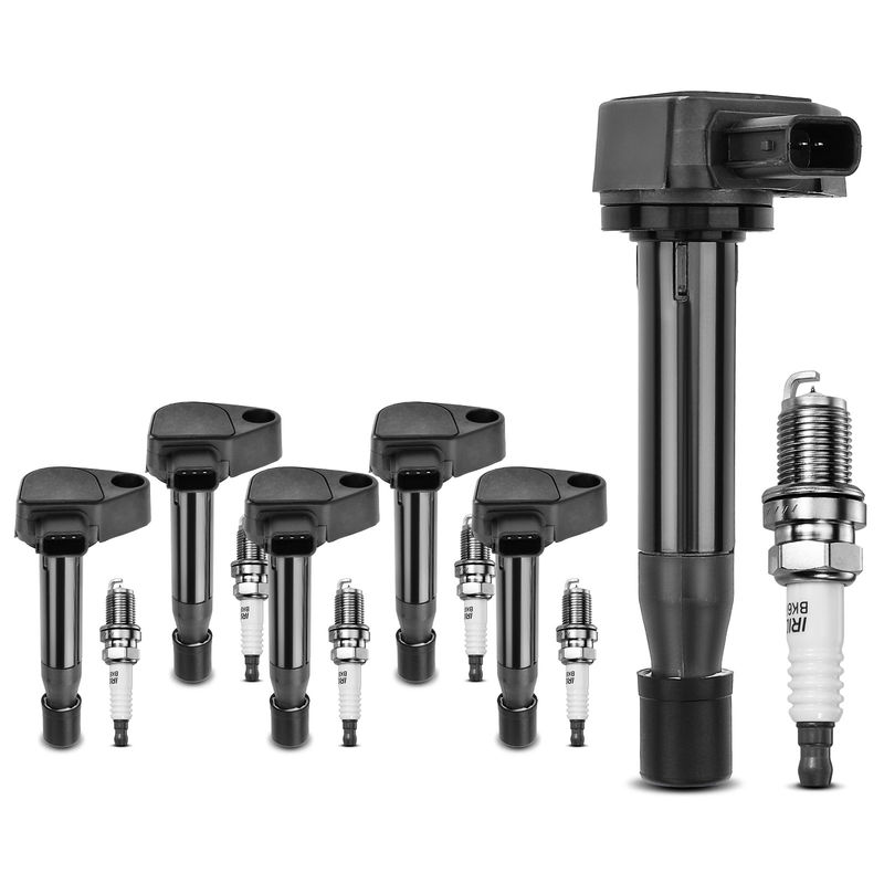 6x Black Ignition Coil & IRIDIUM Spark Plug Kits for Honda Accord 00-02 Acura