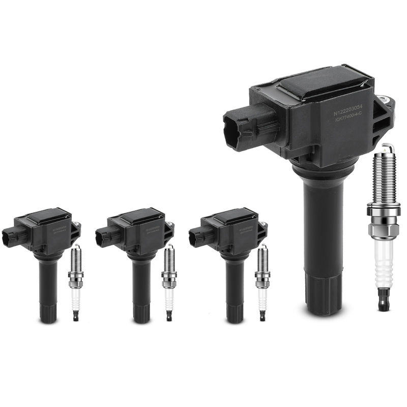 4x Black Ignition Coil & IRIDIUM Spark Plug Kits for Subaru Crosstrek 16-17 Legacy
