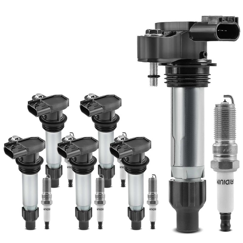6x Black Ignition Coil & IRIDIUM Spark Plug Kits for Cadillac ATS CTS SRX Buick