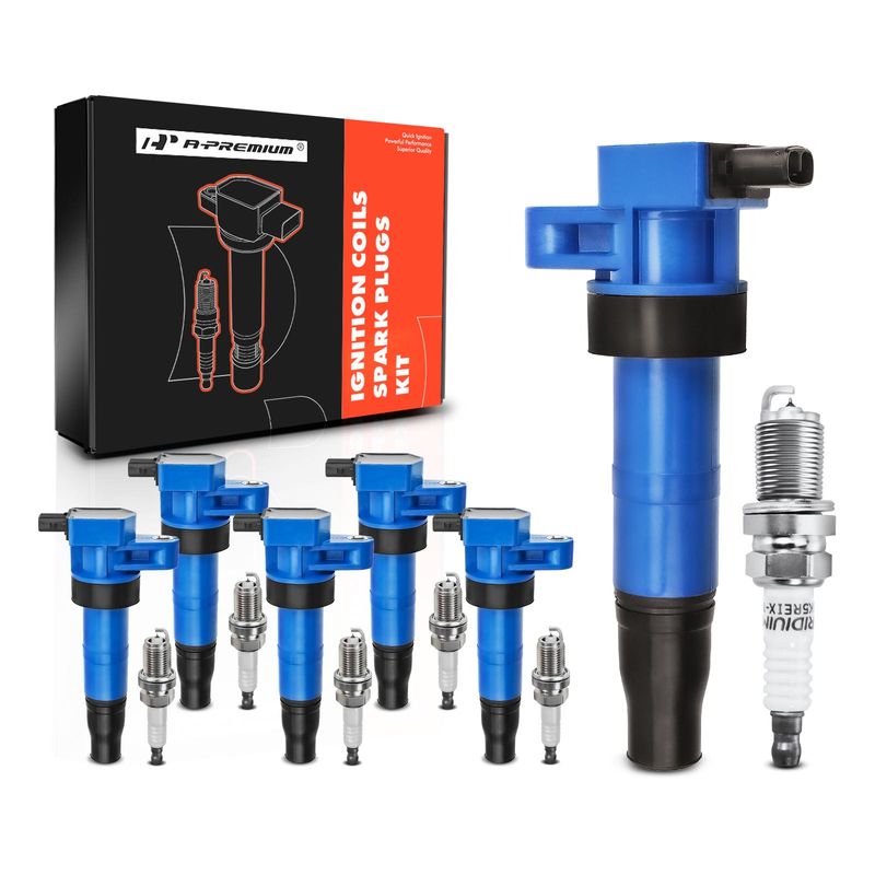 6x Blue Ignition Coil & IRIDIUM Spark Plug Kits for Hyundai Santa Fe Sonata