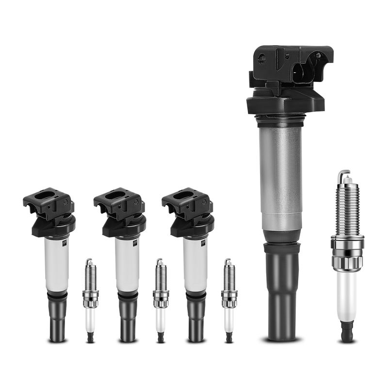 4x Black Ignition Coil & IRIDIUM Spark Plug Kits for Mini R52 R57 R58 Cooper 07-13
