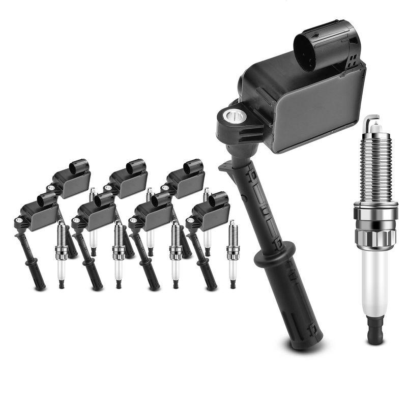 8x Black Ignition Coil & IRIDIUM Spark Plug Kits for Mercedes-Benz GLS63 AMG