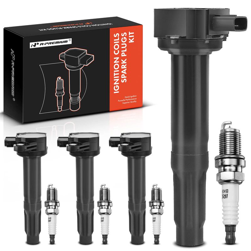4x Black Ignition Coil & IRIDIUM Spark Plug Kits for Subaru Legacy 10-12 2.5L