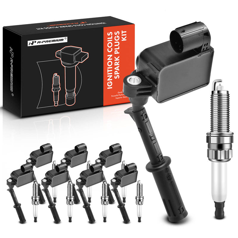 8x Black Ignition Coil & IRIDIUM Spark Plug Kits for Mercedes-Benz GLS63 AMG
