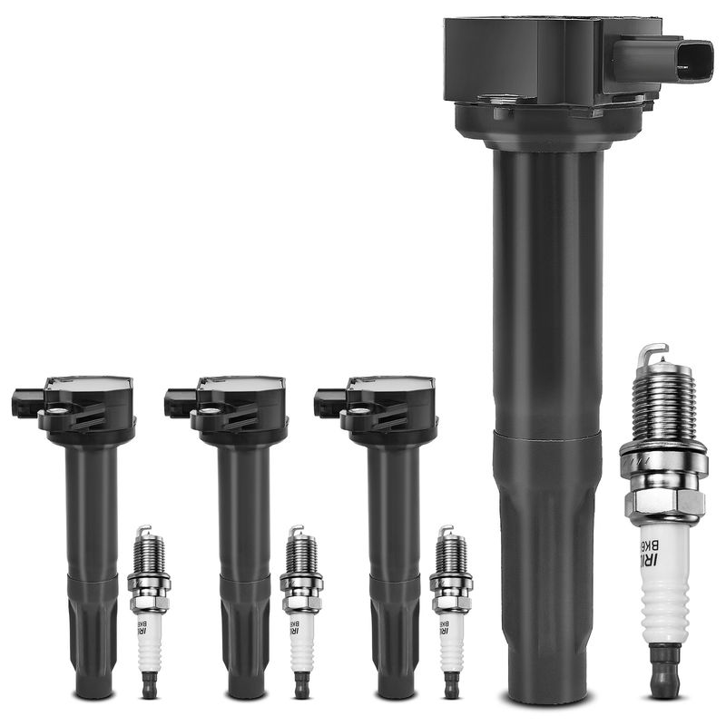 4x Black Ignition Coil & IRIDIUM Spark Plug Kits for Subaru Legacy 10-12 2.5L