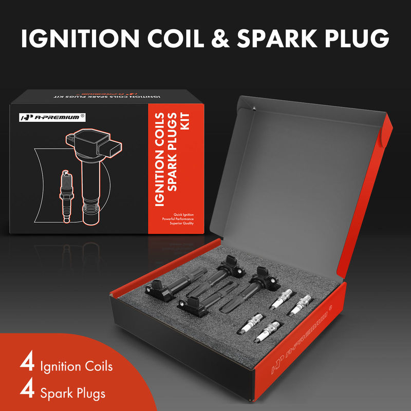 4x Black Ignition Coil & IRIDIUM Spark Plug Kits for Subaru Legacy 10-12 2.5L