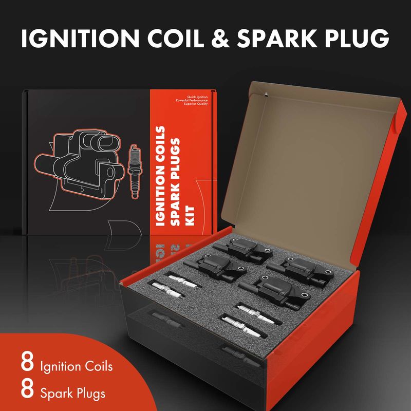 8x Yellow Ignition Coil & IRIDIUM Spark Plug Kits for Chevy GMC Cadillac Buick