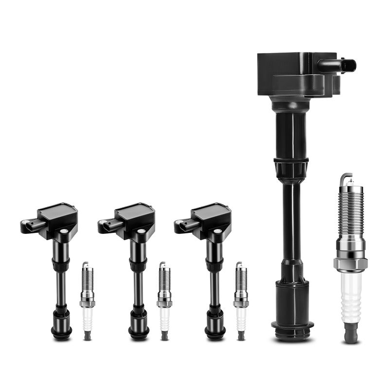 4x Black Ignition Coil & IRIDIUM Spark Plug Kits for Ford Escape Fiesta Fusion