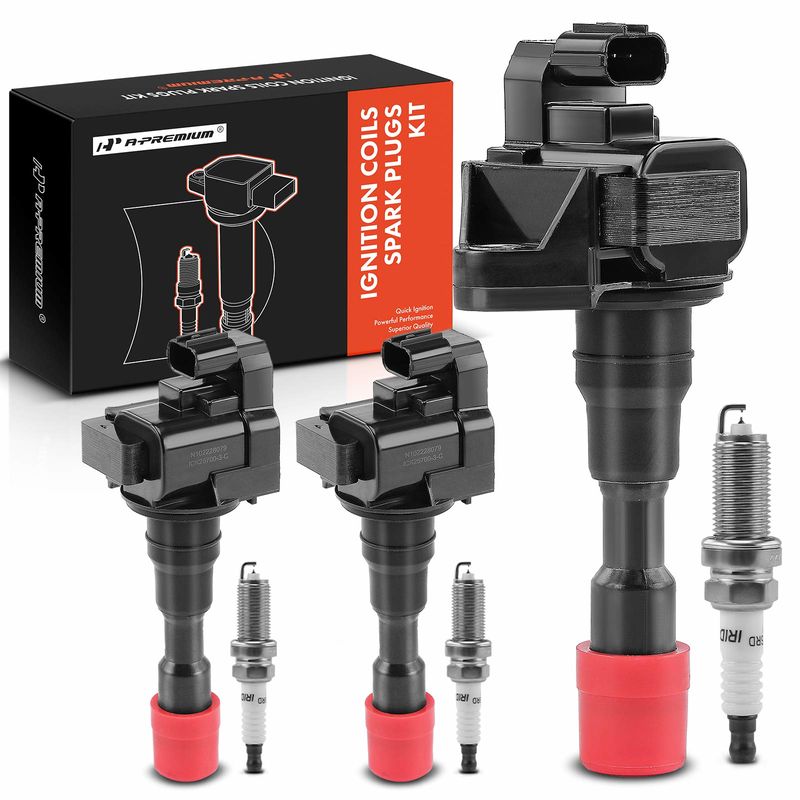 3x Black Ignition Coil & IRIDIUM Spark Plug Kits for Honda Insight 2000-2006