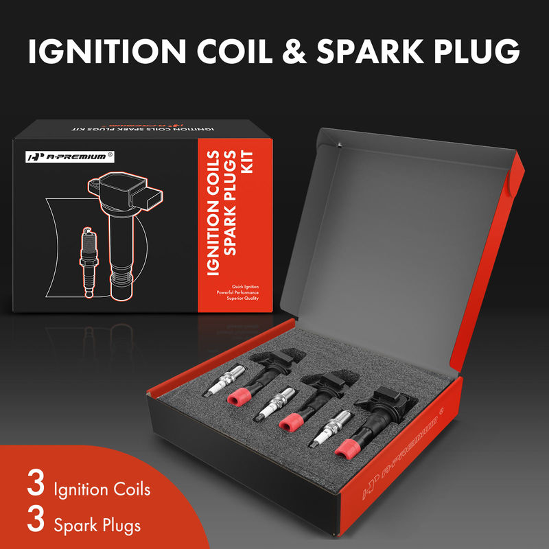 3x Black Ignition Coil & IRIDIUM Spark Plug Kits for Honda Insight 2000-2006