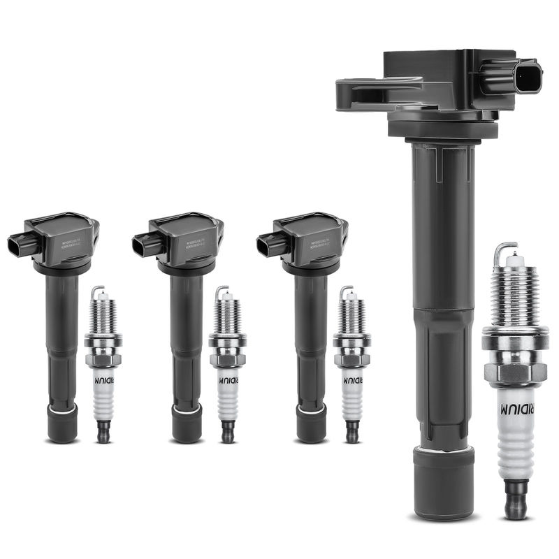4x Black Ignition Coil & IRIDIUM Spark Plug Kits for Acura TSX 2009-2014 L4 2.4L