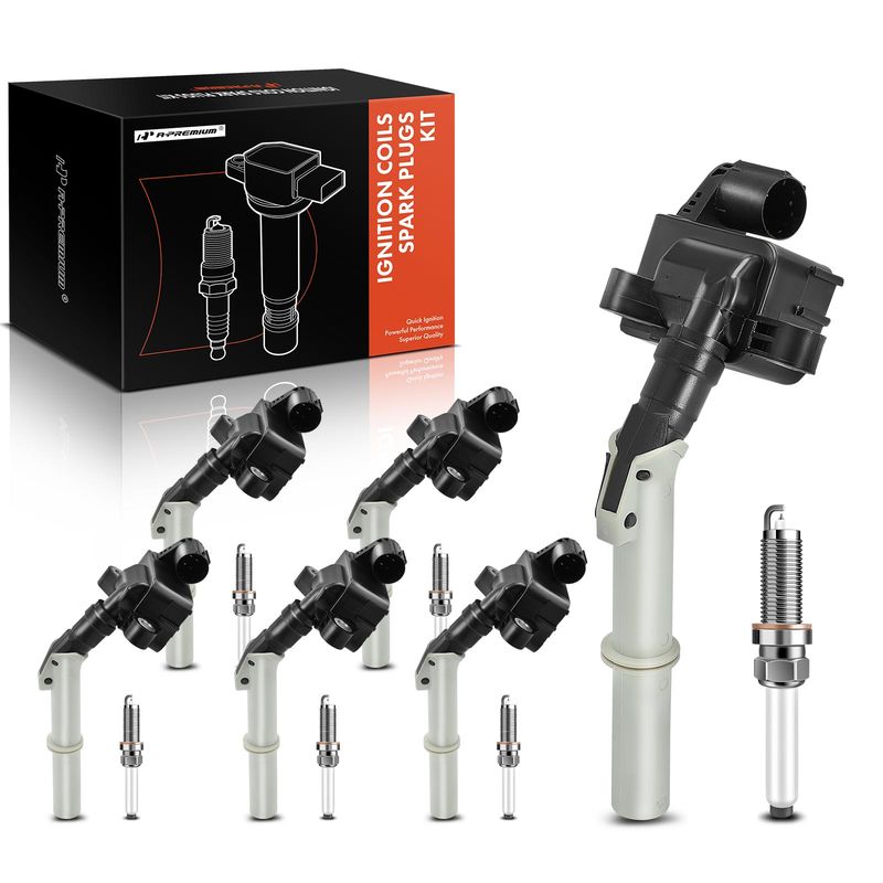 6x Black Ignition Coil & IRIDIUM Spark Plug Kits for Mercedes-Benz C350 ML350