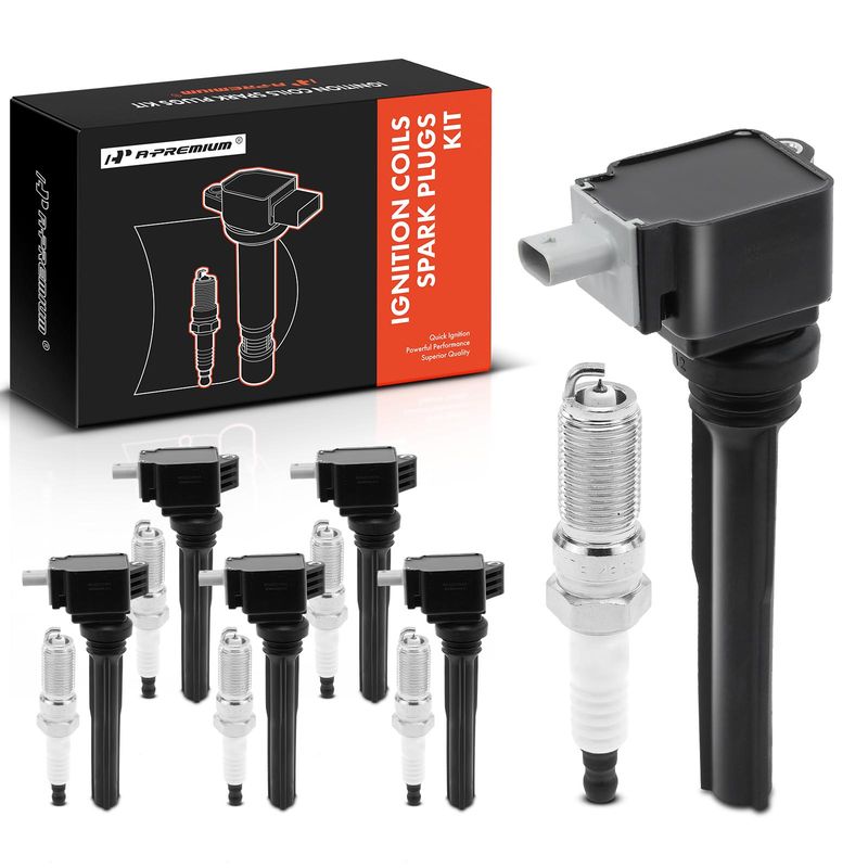 6x Black Ignition Coil & IRIDIUM Spark Plug Kits for Ford F-150 Expedition Lincoln