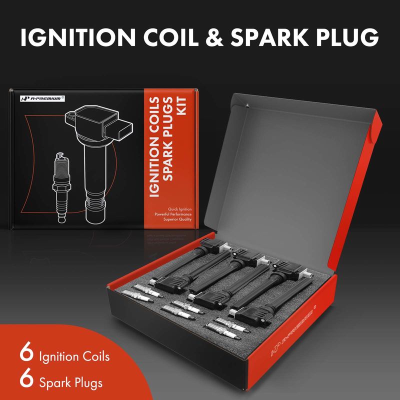 6x Black Ignition Coil & IRIDIUM Spark Plug Kits for Ford F-150 Expedition Lincoln